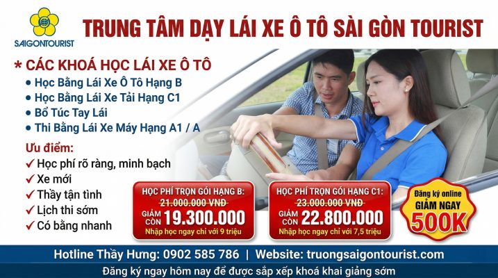 Trường Sài Gòn Tourist - Thường xuyên tuyển sinh các khoá học lái xe ô tô tại tphcm