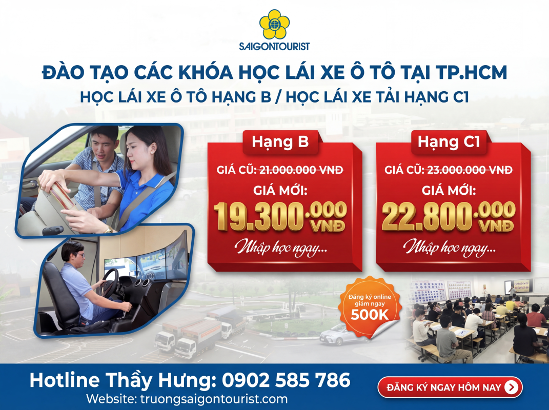 Học lái xe ô tô trọn gói 4 Học phí các khoá học lái xe ô tô