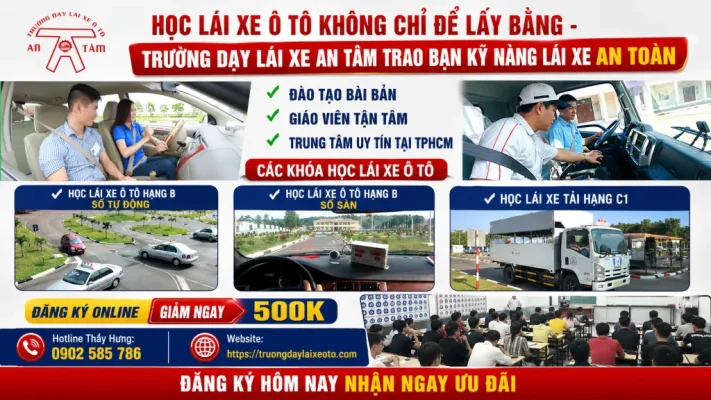 Các khoá học lái xe ô tô - Trường dạy lái xe ô tô An Tâm