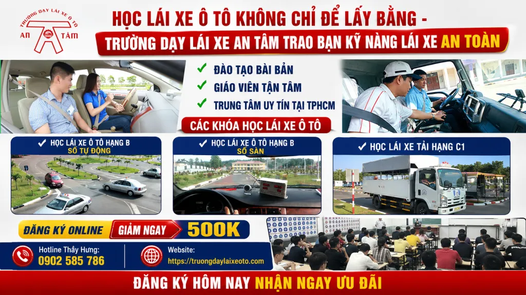 Học lái xe ô tô hết bao nhiêu tiền 2 Các khoá học lái xe ô tô - Trường dạy lái xe ô tô An Tâm