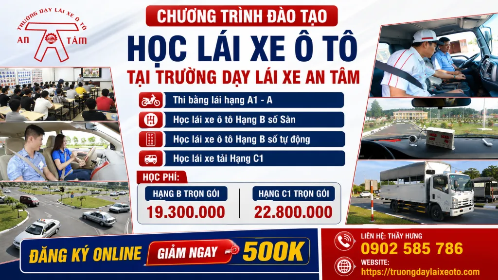 Thi bằng lái xe ô tô số tự động 2 Các khoá học lái xe ô tô - Trường dạy lái xe ô tô An Tâm