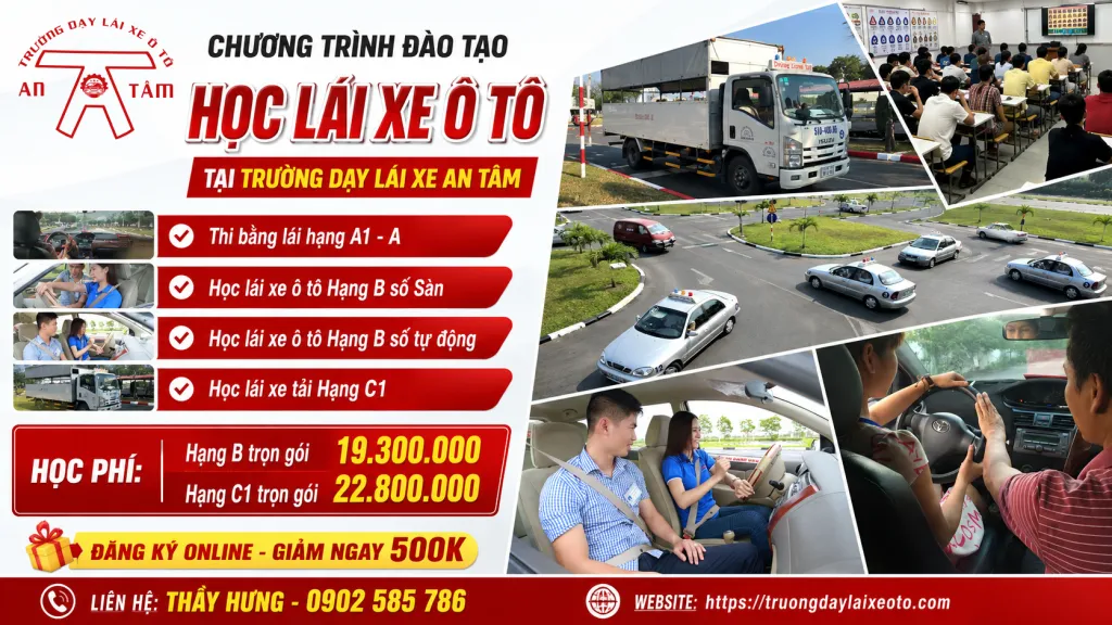 Học lái xe ô tô ở tphcm 2 Các khoá học lái xe ô tô - Trường dạy lái xe ô tô An Tâm