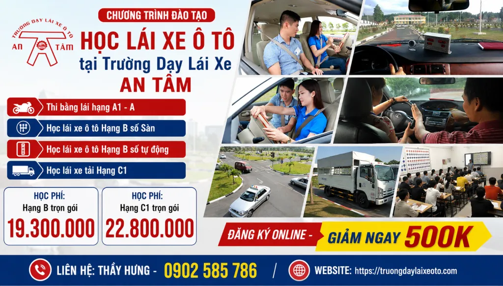 Học lái xe ô tô b2 2 Các khoá học lái xe ô tô - Trường dạy lái xe ô tô An Tâm
