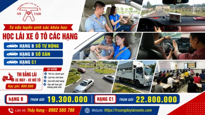 Các khoá học lái xe ô tô - Trường dạy lái xe ô tô An Tâm