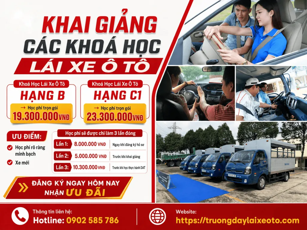 Các bước cơ bản khi học lái xe ô tô 2 Các khoá học lái xe ô tô - Trường dạy lái xe ô tô An Tâm