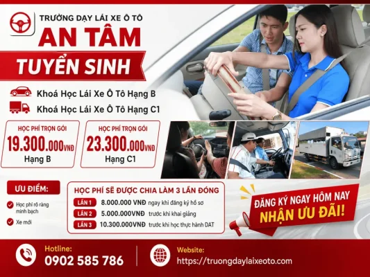 Các khoá học lái xe ô tô - Trường dạy lái xe ô tô An Tâm