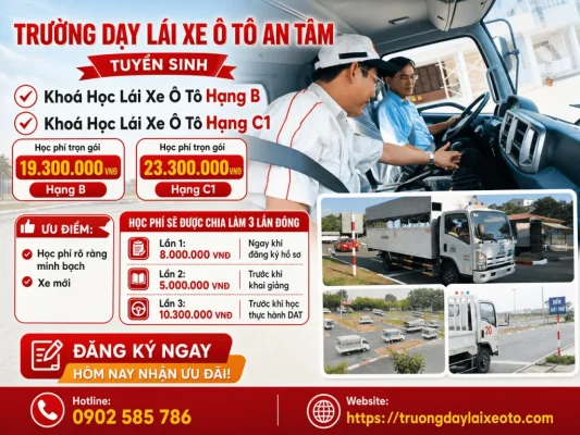 Các khoá học lái xe ô tô - Trường dạy lái xe ô tô An Tâm
