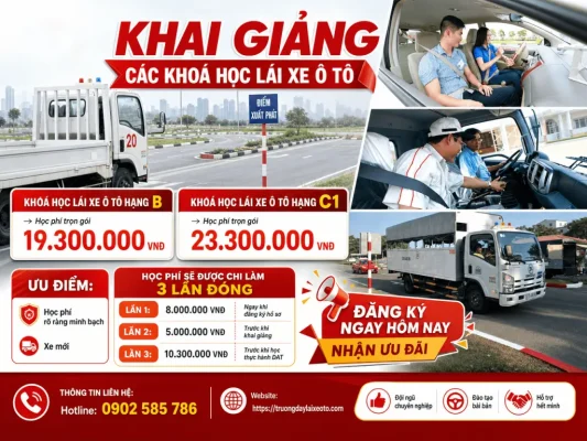 Các khoá học lái xe ô tô - Trường dạy lái xe ô tô An Tâm