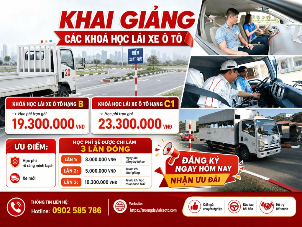 Học bằng lái xe ô tô 4 chỗ 2 Các khoá học lái xe ô tô - Trường dạy lái xe ô tô An Tâm