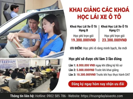 Các khoá học lái xe ô tô - Trường dạy lái xe ô tô An Tâm