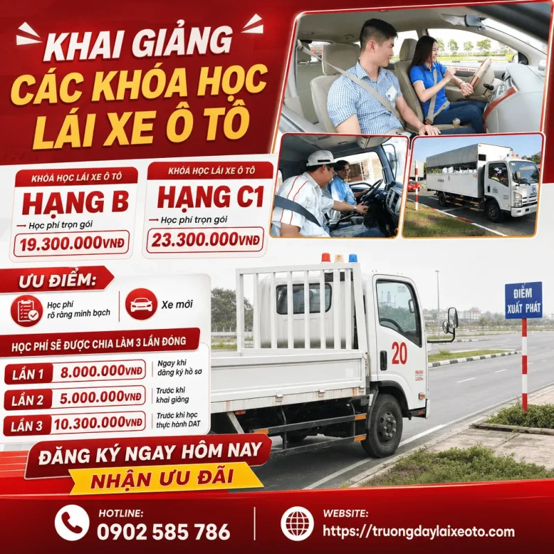 Các khoá học lái xe ô tô - Trường dạy lái xe ô tô An Tâm